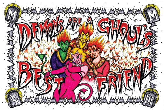 Flaming Illustration - demons and sexy devil girl